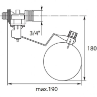 AK vlotter verticaal 3/8 M