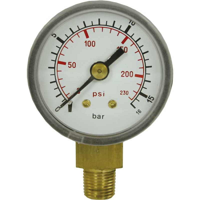 Manometer  40 Ø RVS kast 1/8 onder