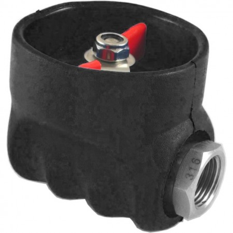 Rubber beschermde RVS kogelkraan 1/2 F