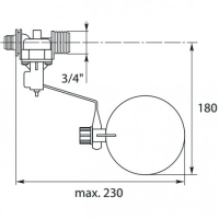 AK vlotter horizontaal 3/4